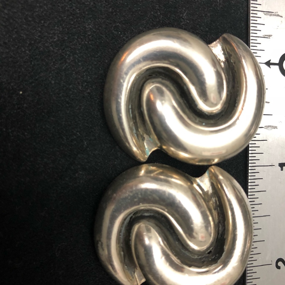 Silver clip earrings